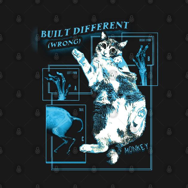 TeePublic: Built Different (wrong) Monkey Cat Collaboration with @oreoeocat
