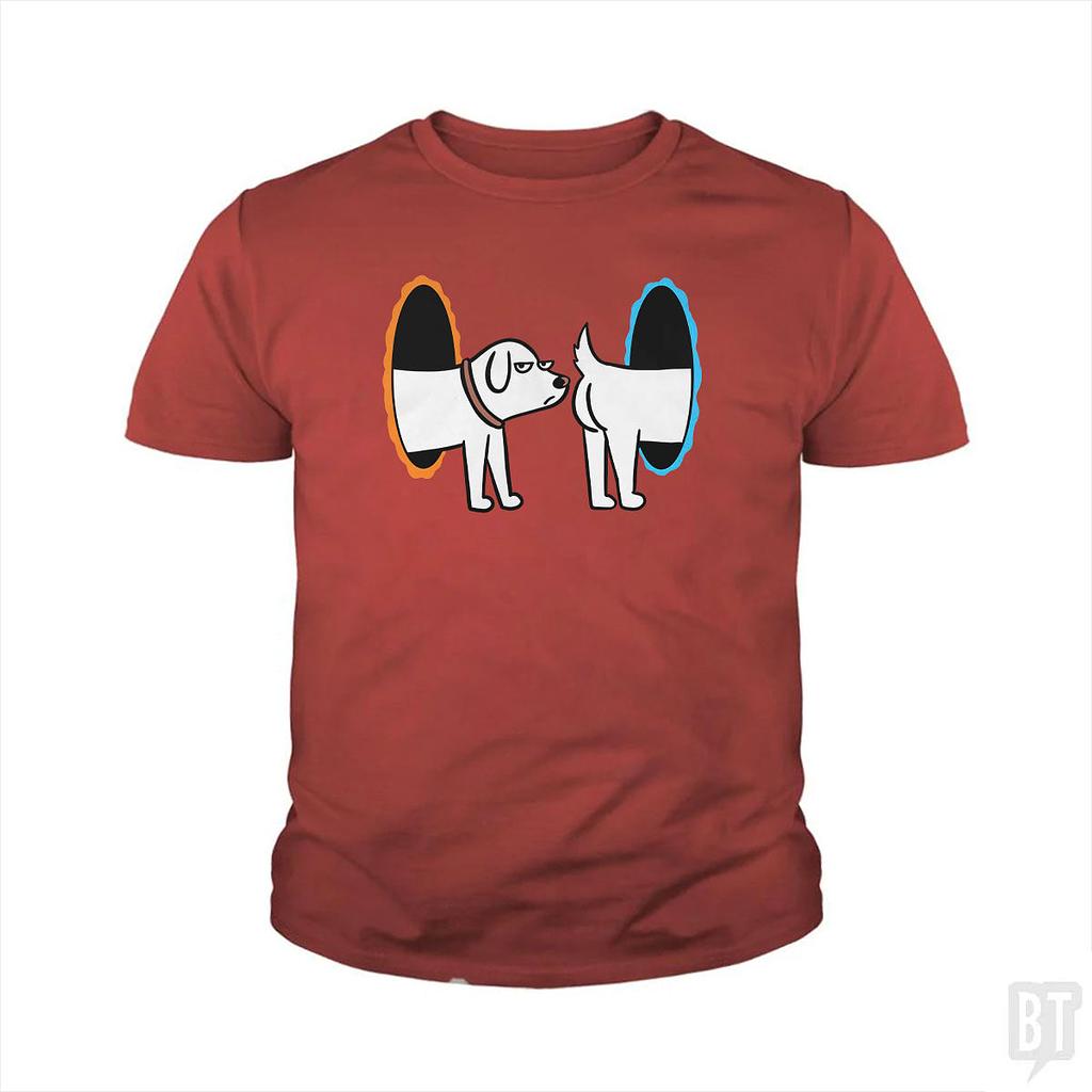 BustedTees: Dog Portal Kids Shirt