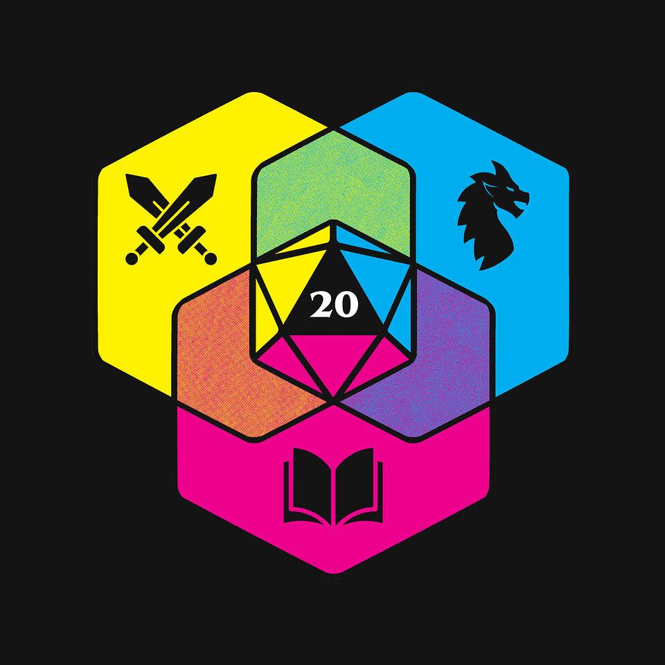 TeeFury: RPG CMYK Dice Venn Diagram