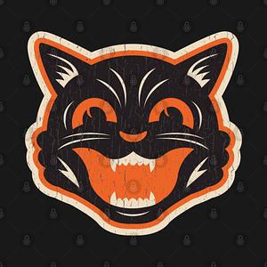 Graphic for Vintage Halloween Black Cat - Distressed