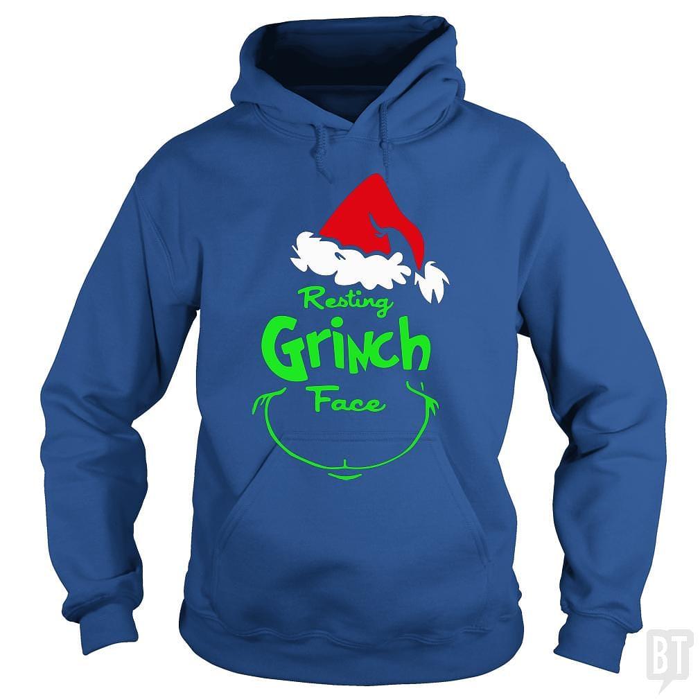 BustedTees: Resting Grinch Face Hoodie