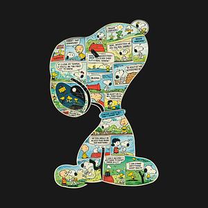Graphic for Snoopy Vintage Comic Strip Collage Color Style