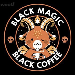 Graphic for Black Magic Black Coffee Funny Baphomet