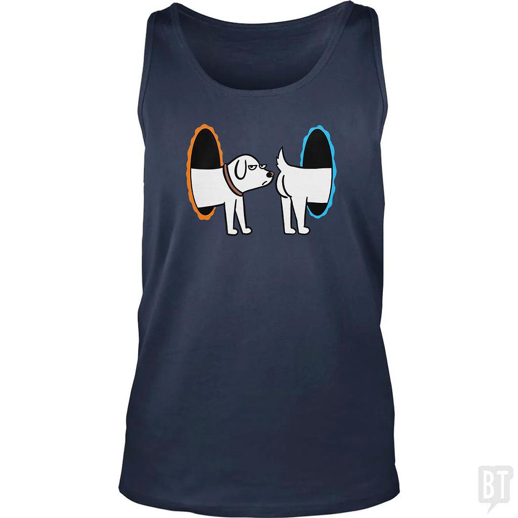 BustedTees: Dog Portal Tank Top