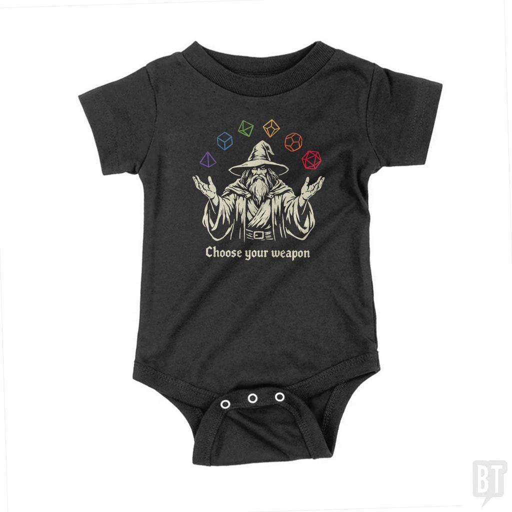 BustedTees: Wizard Weapon Baby One-Piece