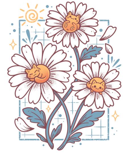 Qwertee: Lazy Daisy Cats
