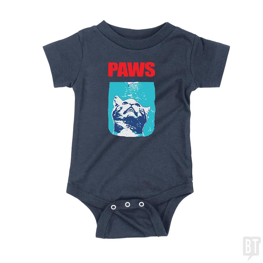 BustedTees: Paws Parody Baby One-Piece