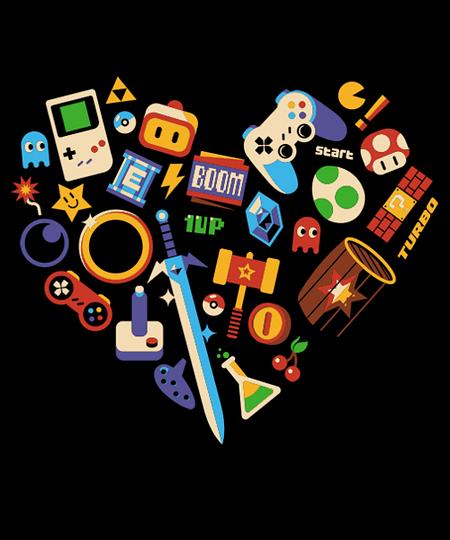 Qwertee: Love Gamer Vintage