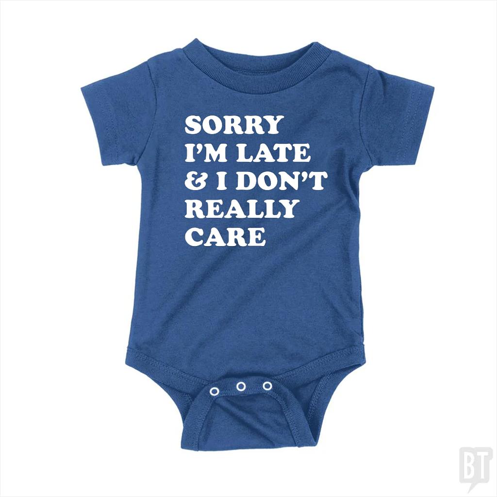 BustedTees: Sorry I'm Late Baby One-Piece