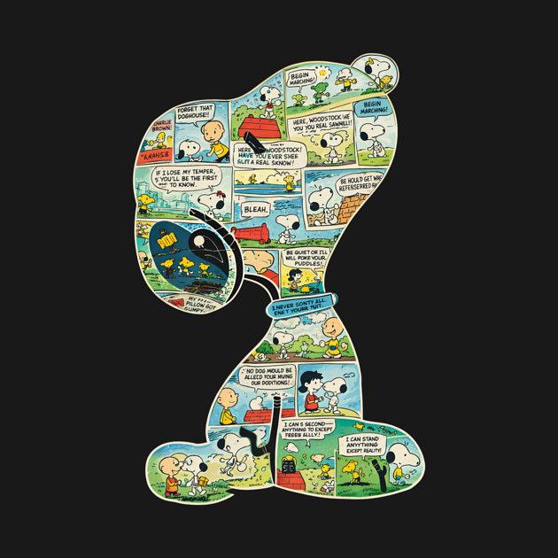 TeePublic: Snoopy Vintage Comic Strip Collage Color Style
