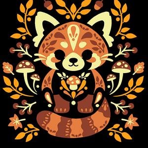 Graphic for folk red panda autumn