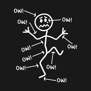 Graphic for Ow Ow Ow Stick Character Figure Chronic Pain