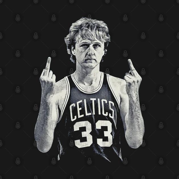 TeePublic: larry bird MIDDLE FINGER Retro 90s