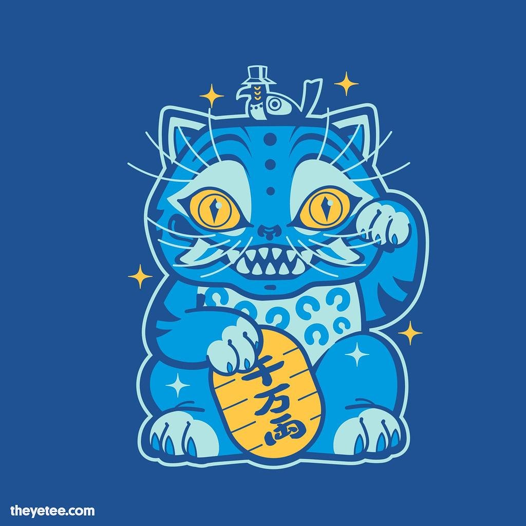 The Yetee: Blue Lucky Cat
