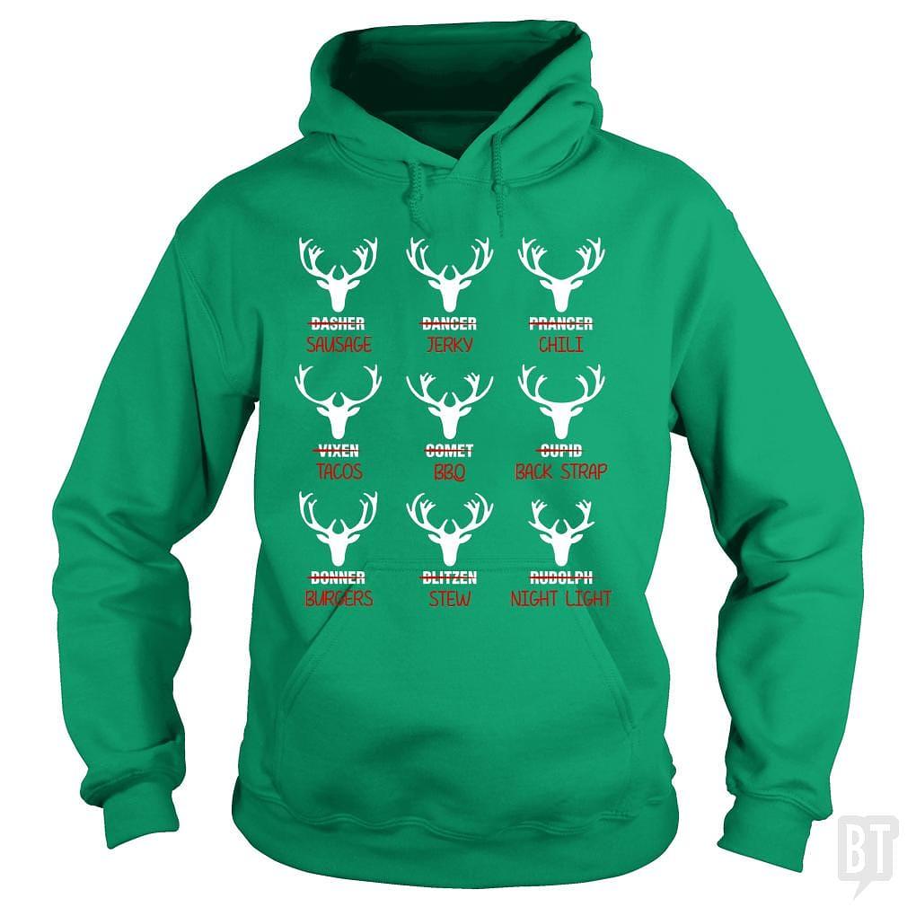 BustedTees: Reindeer Emoticon Hoodie