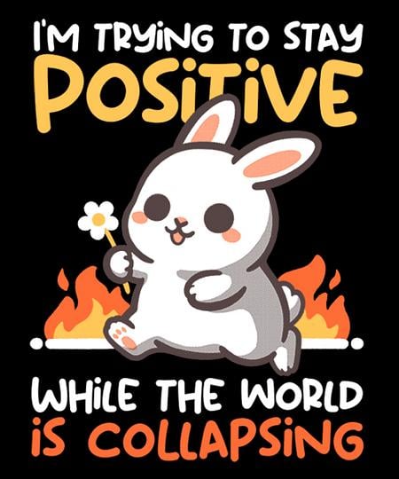 Qwertee: Bunny stay positive