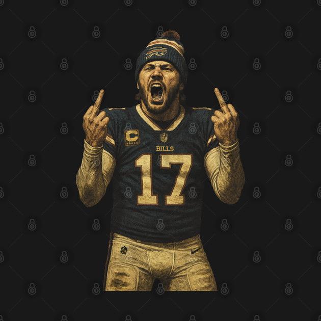TeePublic: Josh Allen Flipping The Bird Vintage HD Classic