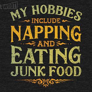 Graphic for Napping and Eating Junk Food
