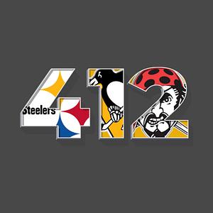 Graphic for area code 412 sports teams for pittsburgh kids  gift