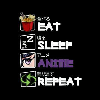BustedTees: Eat Sleep Anime Repeat Baby One-Piece