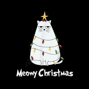 BustedTees: Meow Christmas Long Sleeve