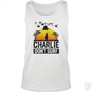 Graphic for Charlie Don't Surf Summer Vacation Tank Top