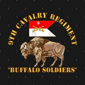Graphic for 9th Cavalry Regiment - Buffalor Soldiers w 9th Cav Guidon