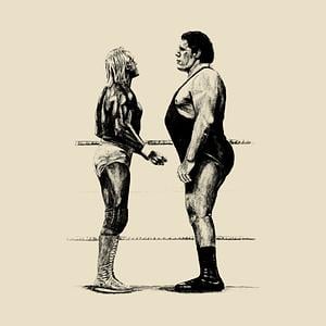 Graphic for Anre the Giant vs Hulk Hogan - PENCILBLACK