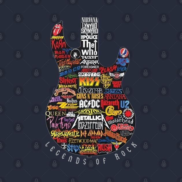 TeePublic: Legends of Rock – Iconic Bands in One Guitar