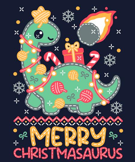 Qwertee: Merry Christmasaurus Ugly Christmas