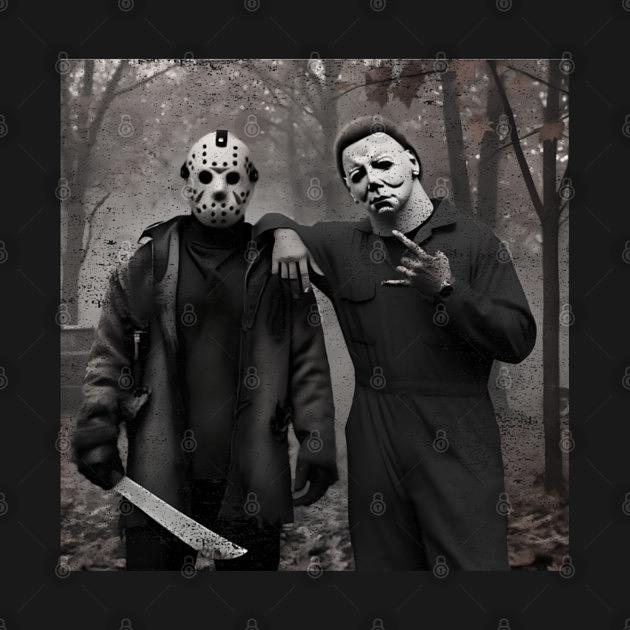 TeePublic: Jason Voorhes Michael Myers Shirt Funny Halloween Horror Movie Characters M4536