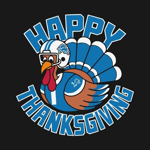 TeePublic: Detroit Lions Turkey Happy Thanksgiving