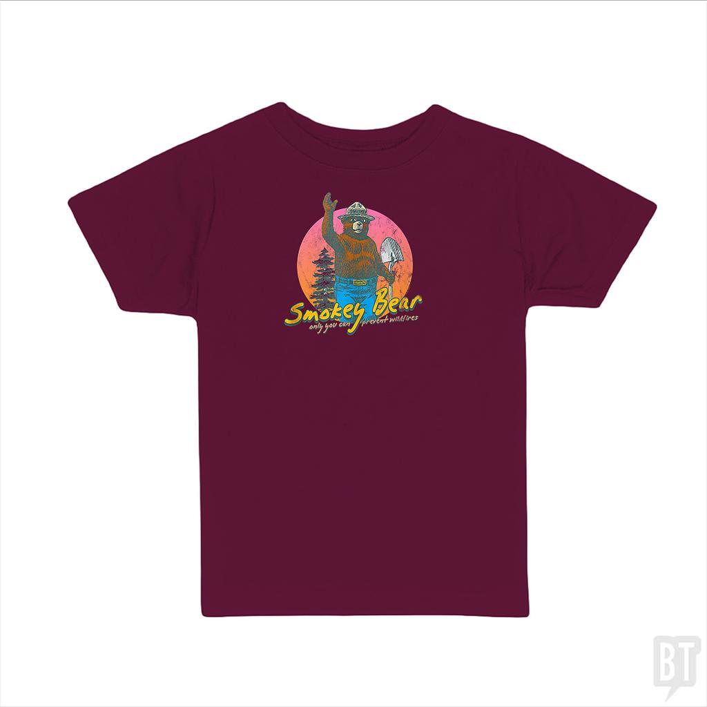 BustedTees: Smokey Bear Retro Kids Shirt