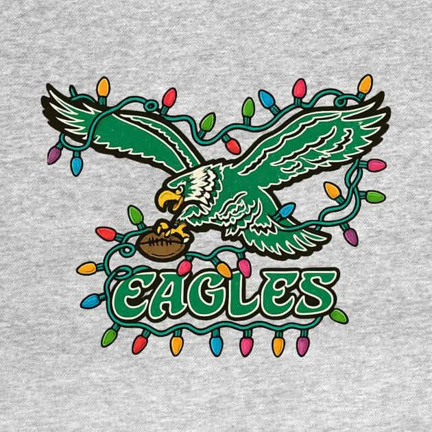 TeePublic: Eagles Football Christmas Lights Vintage
