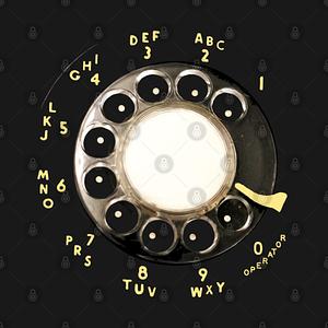 Graphic for rotary dial telephone