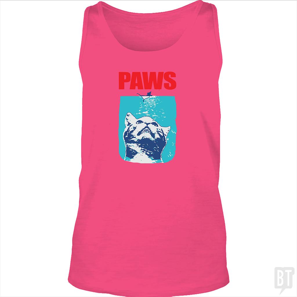 BustedTees: Paws Parody Tank Top
