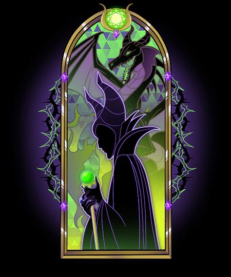 Qwertee: Dragon Witch Stained Glass