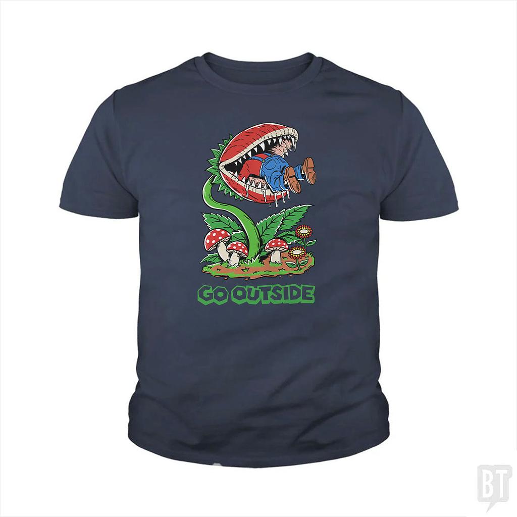 BustedTees: Go Outside Kids Shirt