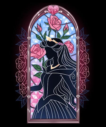 Qwertee: Sleeping Princess Stained Glass