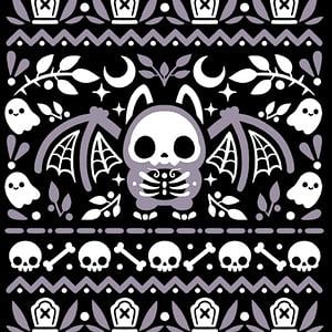 Graphic for Folk bat ugly halloween sweater