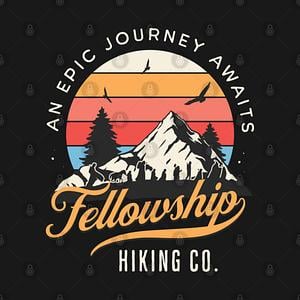 Graphic for Fellowship Hiking Co - An Epic Journey Awaits - Black - Fantasy