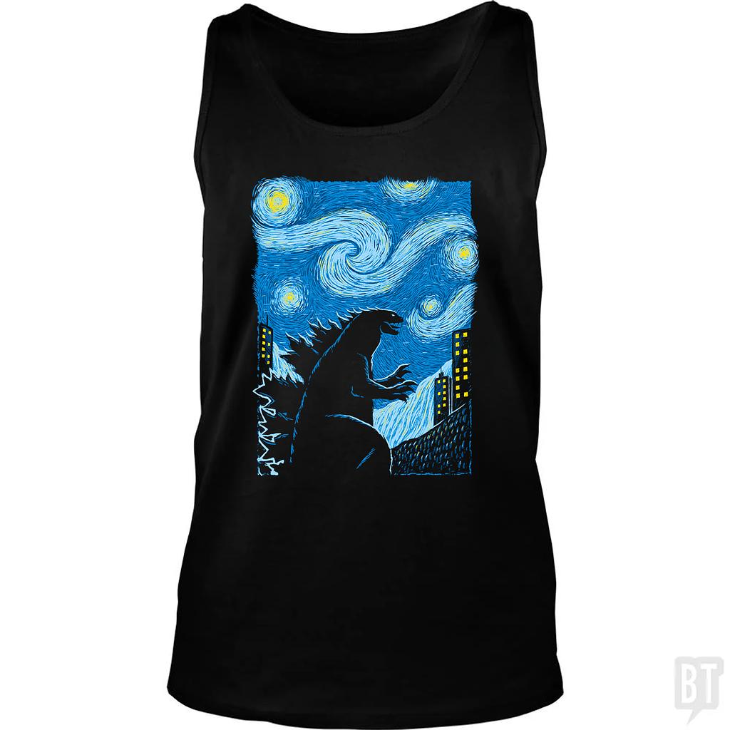 BustedTees: Gogh-Zilla Tank Top