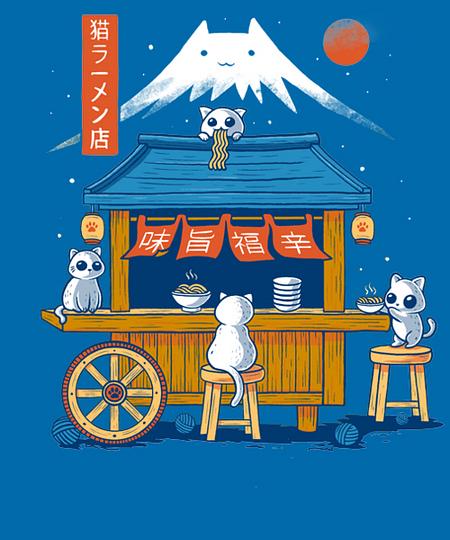 Qwertee: Ramen Cat Station