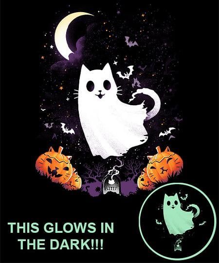 Qwertee: Ghost Cat Glow
