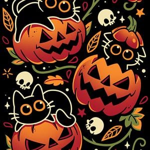 Graphic for Black Cat Pumpkin Party