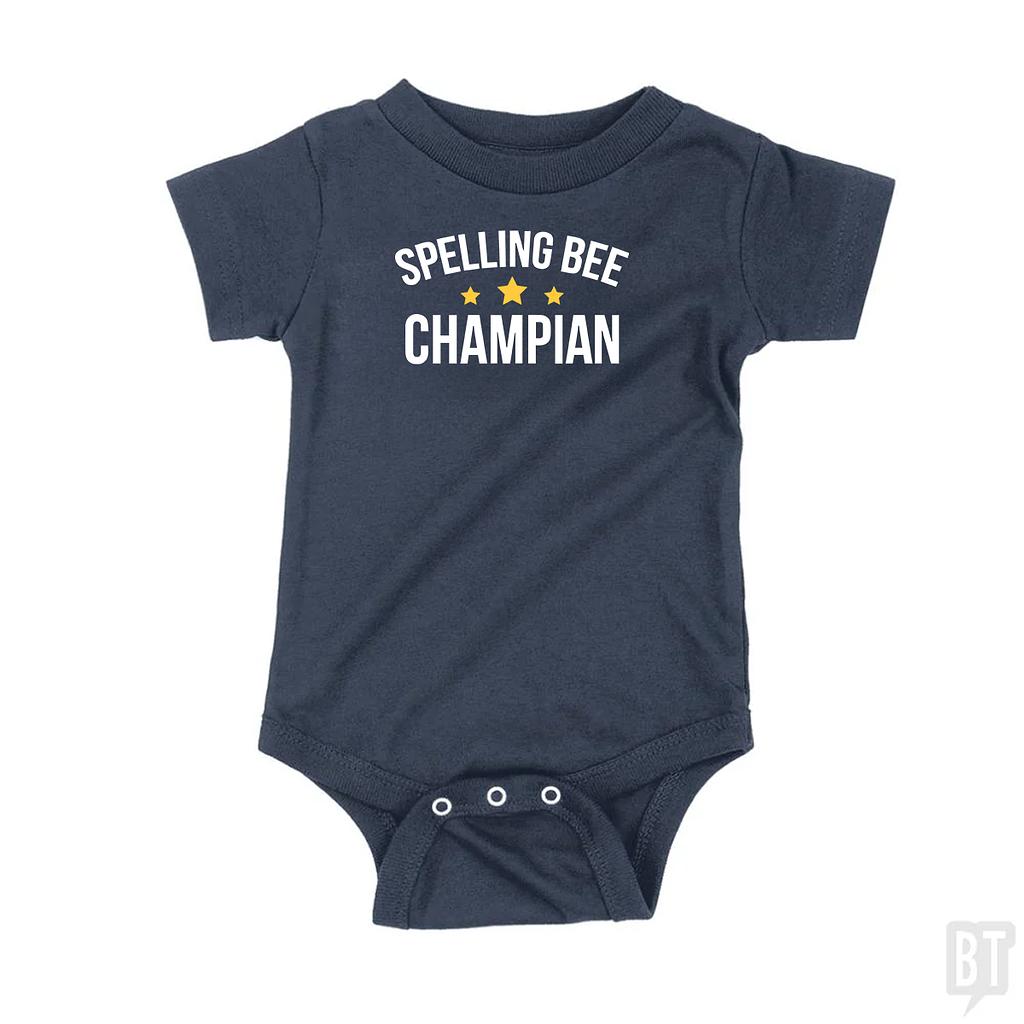 BustedTees: Spelling Bee Champion Baby One-Piece