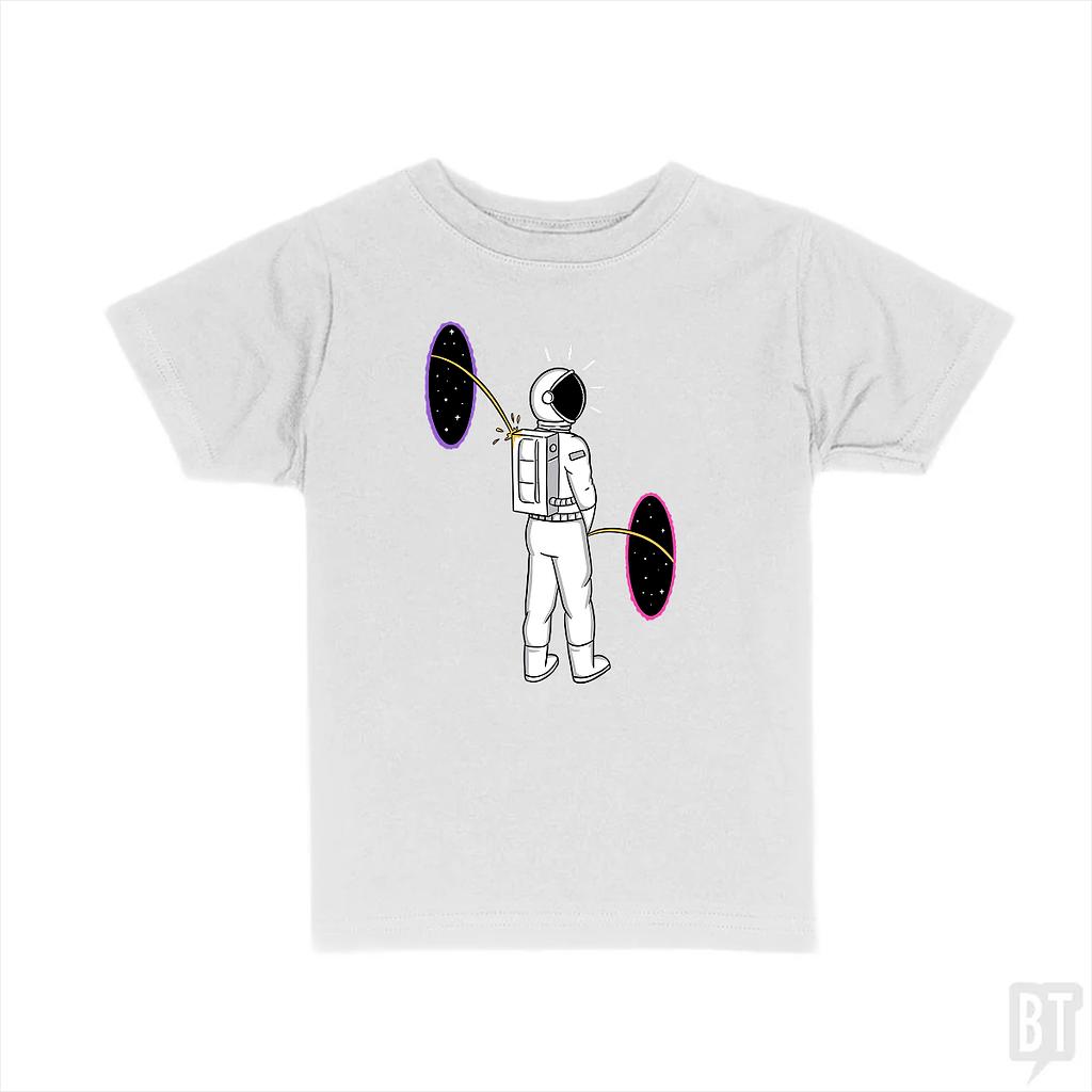 BustedTees: Space Portal Kids Shirt