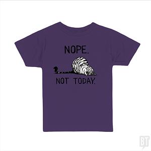 Graphic for Nope Not Today Cat Kids Shirt