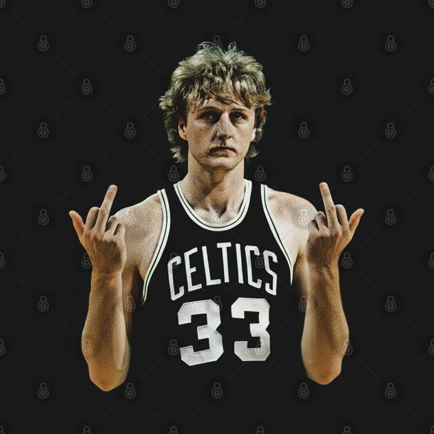 TeePublic: larry bird MIDDLE FINGER Retro