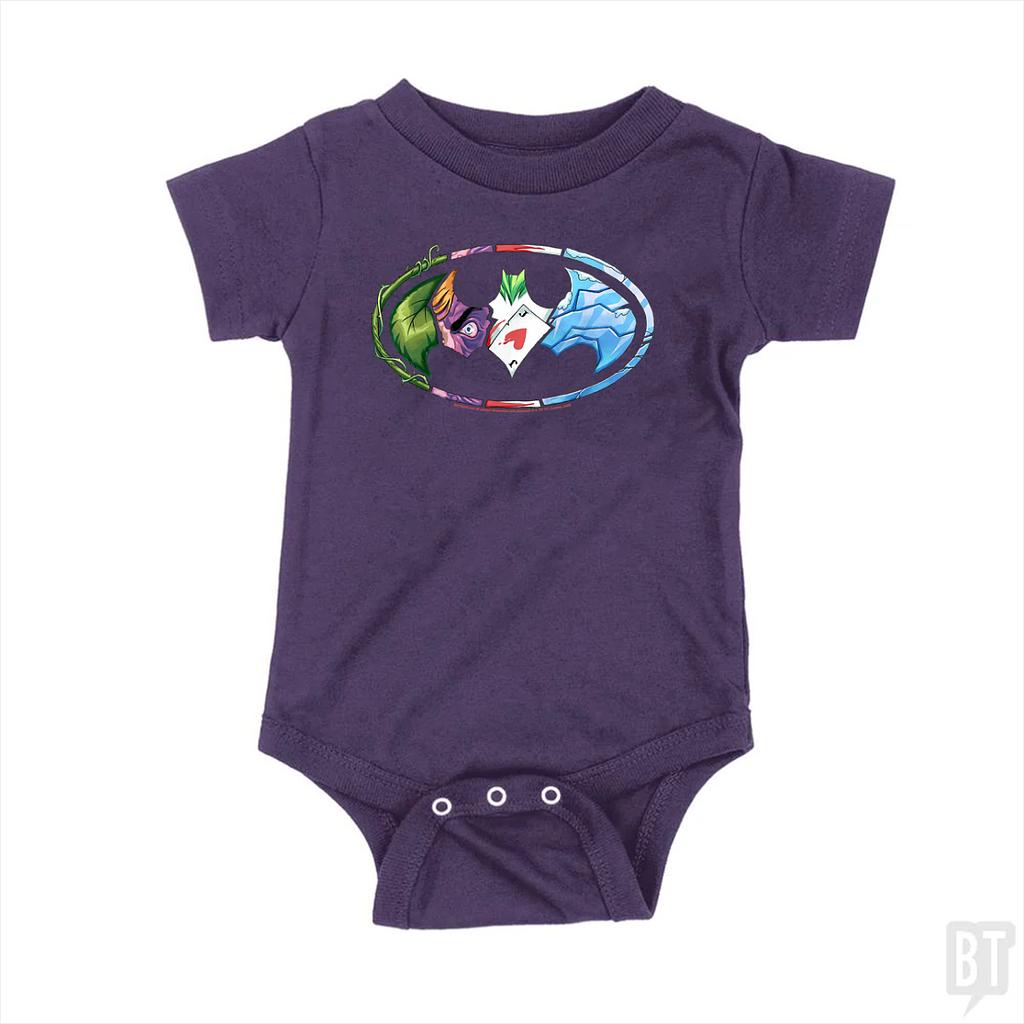 BustedTees: Villains Logo Baby One-Piece